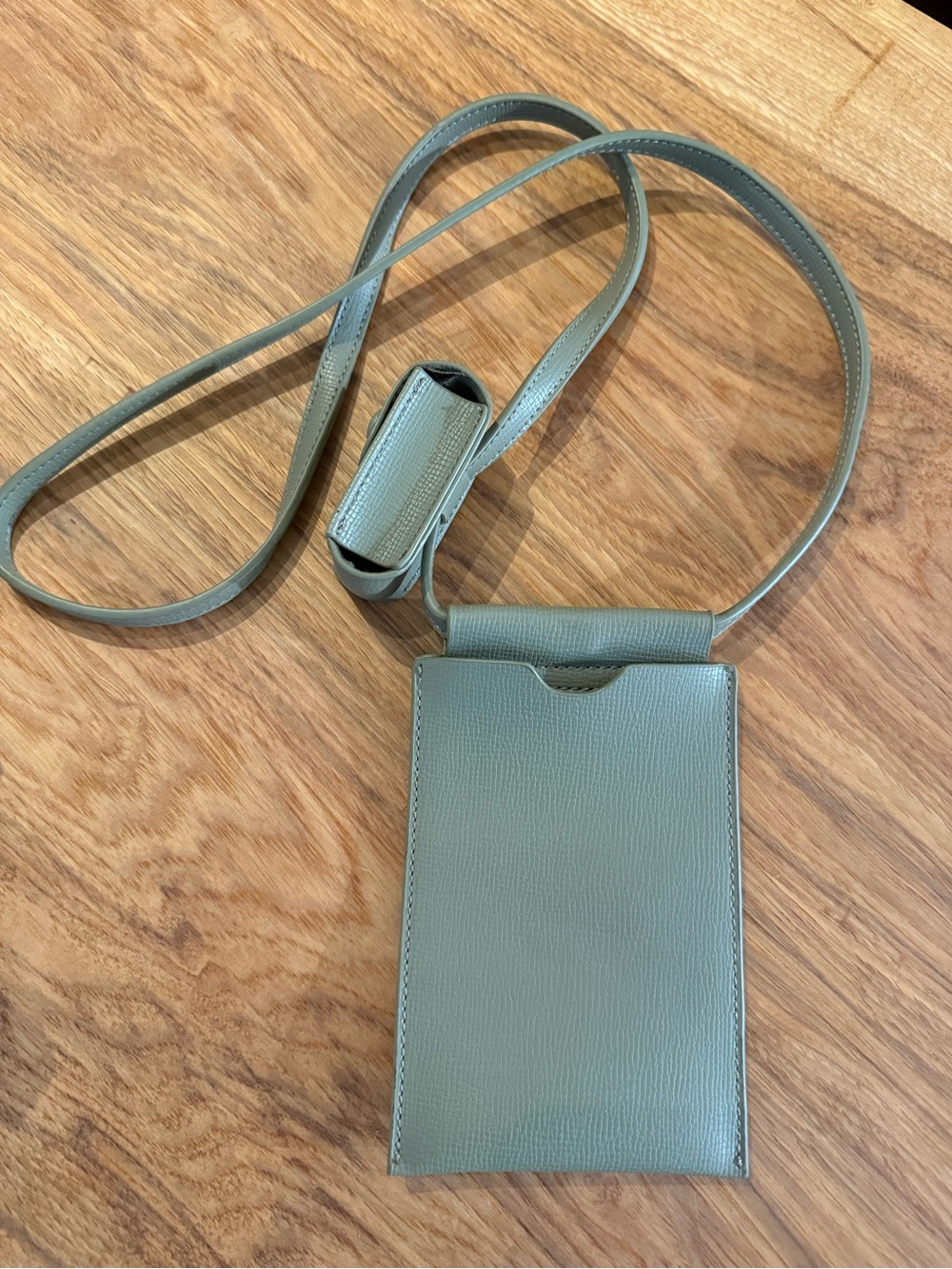Melie Bianco Sage Green Crossbody Phone Pouch